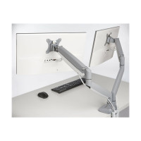 Kensington SmartFit One-Touch Dual Monitor Arm - Befestigungskit - einstellbarer Arm - für 2 Monitore - Metall - silbergrau - Bildschirmgröße: 33-81.3 cm (13"-32")