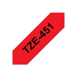 Brother TZe-451 - Standard-Klebstoff - schwarz auf rot -...