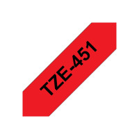 Brother TZe-451 - Selbstklebend - schwarz auf rot - Rolle (2,4 cm x 8 m)