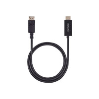 Manhattan DisplayPort 1.2 to HDMI Cable, 4K@60Hz, 1m, Male to Male, DP With Latch, Black, Not Bi-Directional, Three Year Warranty, Polybag