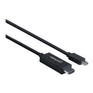 Manhattan Mini DisplayPort 1.2 to HDMI Cable, 4K@60Hz, 1.8m, Male to Male, Black, Three Year Warranty, Polybag