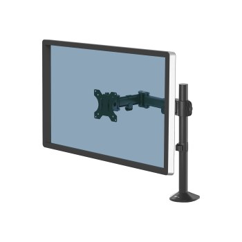 Fellowes Reflex Single Monitor Arm - Befestigungskit - einstellbarer Arm - für Monitor - Metall - Schwarz, RAL 9017 - Bildschirmgröße: up to 81.28 cm (bis zu 32 Zoll)