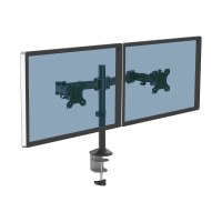 Fellowes Reflex Dual Monitor Arm - Befestigungskit - einstellbarer Arm - für 2 Monitore - Metall - Schwarz, RAL 9017 - Bildschirmgröße: bis zu 68,6 cm (bis zu 27 Zoll)