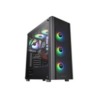 Thermaltake V Series V250 TG ARGB - Tower - ATX - Seitenteil mit Fenster (gehärtetes Glas) - keine Spannungsversorgung (PS/2) - Schwarz - USB/Audio