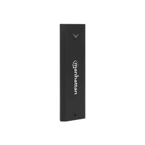 Manhattan M.2 NVMe SSD Enclosure, USB-C Female Connection, 10 Gbps (USB 3.2 Gen2 aka USB 3.1), UASP-compliant, SuperSpeed+ USB, Aluminum, Black, Three Year Warranty, Box - Speichergehäuse - M.2 - M.2 Card / SATA 6Gb/s - 10 Gbit/s - USB 3.2 (Gen 2) - Schwa