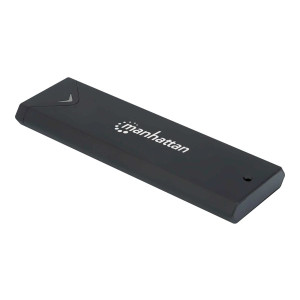 Manhattan M.2 NVMe SSD Enclosure, USB-C Female Connection, 10 Gbps (USB 3.2 Gen2 aka USB 3.1), UASP-compliant, SuperSpeed+ USB, Aluminum, Black, Three Year Warranty, Box - Speichergehäuse - M.2 - M.2 Card / SATA 6Gb/s - 10 Gbit/s - USB 3.2 (Gen 2) - Schwa