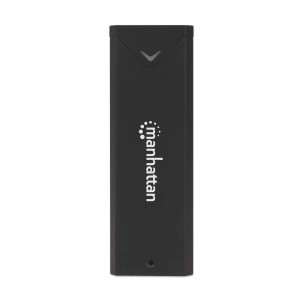 Manhattan M.2 NVMe SSD Enclosure, USB-C Female Connection, 10 Gbps (USB 3.2 Gen2 aka USB 3.1), UASP-compliant, SuperSpeed+ USB, Aluminum, Black, Three Year Warranty, Box - Speichergehäuse - M.2 - M.2 Card / SATA 6Gb/s - 10 Gbit/s - USB 3.2 (Gen 2) - Schwa