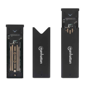 Manhattan 130530 - Alloggiamento SSD - M.2 - M.2 - 10 Gbit/s - Collegamento del dispositivo USB - Nero