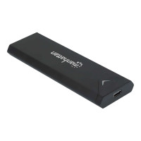 Manhattan M.2 NVMe SSD Enclosure, USB-C Female Connection, 10 Gbps (USB 3.2 Gen2 aka USB 3.1), UASP-compliant, SuperSpeed+ USB, Aluminum, Black, Three Year Warranty, Box - Speichergehäuse - M.2 - M.2 Card / SATA 6Gb/s - 10 Gbit/s - USB 3.2 (Gen 2) - Schwa