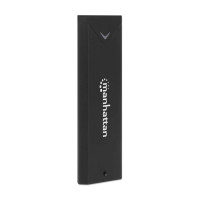 Manhattan M.2 NVMe SSD Enclosure, USB-C Female Connection, 10 Gbps (USB 3.2 Gen2 aka USB 3.1), UASP-compliant, SuperSpeed+ USB, Aluminum, Black, Three Year Warranty, Box - Speichergehäuse - M.2 - M.2 Card / SATA 6Gb/s - 10 Gbit/s - USB 3.2 (Gen 2) - Schwa