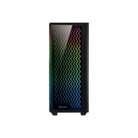 Sharkoon RGB LIT 200 - Tower - ATX - windowed side panel (tempered glass) - ohne Netzteil - USB/Audio