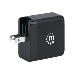 Manhattan Wall/Power GaN Charger (UK, USA and Euro 2-pin), USB-C Port, up to 65W / 3A, GaN (Galium Nitride)