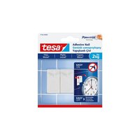 Tesa 77762 - Indoor - Universalhaken - Weiß - Klebestreifen - 2 kg - Fliesen & Metall - Hooks + 3 Strips - Tiles & Metal - up to 2kg