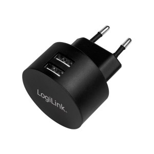 LogiLink 2-Port USB Wall Charger - Netzteil - 10.5 Watt - 2.1 A - 2 Ausgabeanschlussstellen (USB)