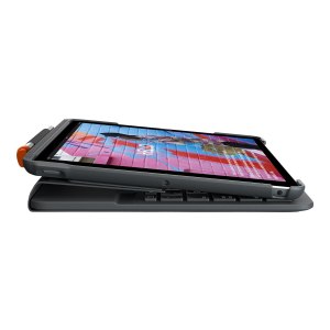 Logitech Slim Folio - Tastatur und Foliohülle - Bluetooth - QWERTY - GB - Graphite - für Apple 10.2-inch iPad (7. Generation, 8. Generation, 9. Generation)