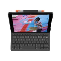 Logitech Slim Folio - Tastatur und Foliohülle - kabellos - Bluetooth - QWERTY - GB - Graphite - für Apple 10.2-inch iPad (7. Generation, 8. Generation, 9. Generation)