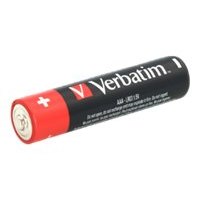 Verbatim Batterie alcaline AAA - Batteria monouso - Mini Stilo AAA - Alcalino - 1,5 V - 10 pezzo(i) - Nero - Rosso