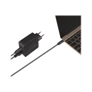 LogiLink USB-C 2-Port Wall Charger - Netzteil - 65 Watt -...