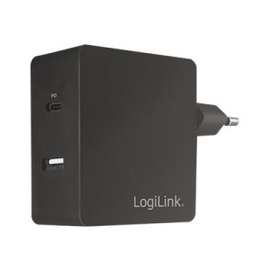 LogiLink USB-C 2-Port Wall Charger - Netzteil - 65 Watt -...