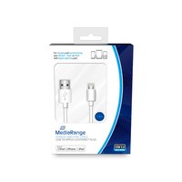 MEDIARANGE MRCS178 - 1 m - Lightning - USB A - Maschio - Maschio - Bianco