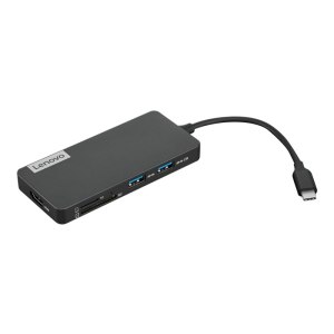 Lenovo USB-C 7-in-1 Hub - Dockingstation - USB-C - HDMI - für K14 Gen 1; ThinkCentre M75t Gen 2; ThinkPad E14 Gen 3; P15v Gen 3; X1 Fold 16 Gen 1