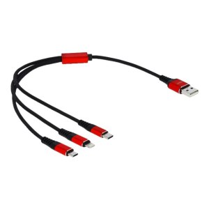 Delock 85891 - 0,3 m - USB A - USB C/Micro-USB...