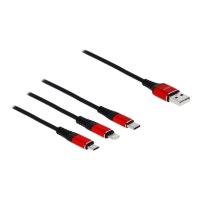 Delock 3 in 1 - Kabel nur zum Laden - USB männlich zu Micro-USB Typ B, Lightning, 24 pin USB-C männlich