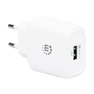 Manhattan Wall/Power Charger , USB-A Port, Output: 1x 18W (Qualcomm Quick Charge), White, Three Year Warranty, Box