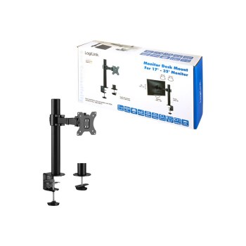 LogiLink - Befestigungskit - einstellbarer Arm - für LCD-Display - Stahl - Schwarz - Bildschirmgröße: 43.2-81.3 cm (17"-32") - Tischmontage