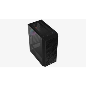 AeroCool Hive FRGB - MDT - ATX - Seitenteil mit Fenster (gehärtetes Glas) - keine Spannungsversorgung (ATX) - Schwarz - USB/Audio