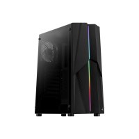 AeroCool Mecha - MT - ATX - Seitenteil mit Fenster (gehärtetes Glas) - keine Spannungsversorgung (ATX) - Schwarz - USB/Audio