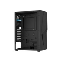 AeroCool Mecha - MT - ATX - Seitenteil mit Fenster (gehärtetes Glas) - keine Spannungsversorgung (ATX) - Schwarz - USB/Audio