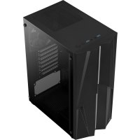 AeroCool Mecha - MT - ATX - Seitenteil mit Fenster (gehärtetes Glas) - keine Spannungsversorgung (ATX) - Schwarz - USB/Audio