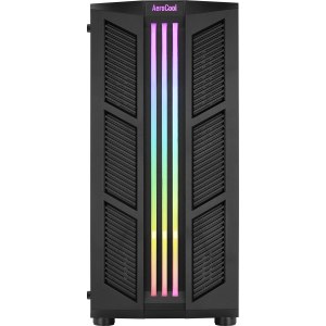 AeroCool Prime - MDT - ATX - Seitenteil mit Fenster (gehärtetes Glas) - keine Spannungsversorgung (ATX) - Schwarz - USB/Audio