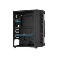 AeroCool Prime - MDT - ATX - Seitenteil mit Fenster (gehärtetes Glas) - keine Spannungsversorgung (ATX) - Schwarz - USB/Audio