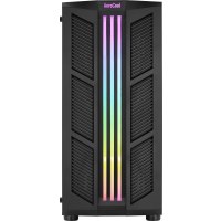 AeroCool Prime - MDT - ATX - Seitenteil mit Fenster (gehärtetes Glas) - keine Spannungsversorgung (ATX) - Schwarz - USB/Audio