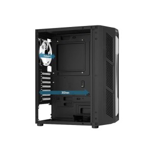 AeroCool Prime ARGB - MDT - ATX - Seitenteil mit Fenster (gehärtetes Glas) - keine Spannungsversorgung (ATX) - Schwarz - USB/Audio