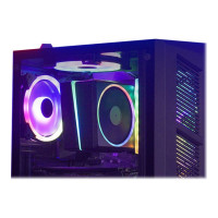 AeroCool Prime ARGB - MDT - ATX - Seitenteil mit Fenster (gehärtetes Glas) - keine Spannungsversorgung (ATX) - Schwarz - USB/Audio