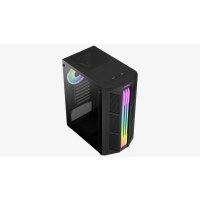 AeroCool Prime ARGB - MDT - ATX - Seitenteil mit Fenster (gehärtetes Glas) - keine Spannungsversorgung (ATX) - Schwarz - USB/Audio