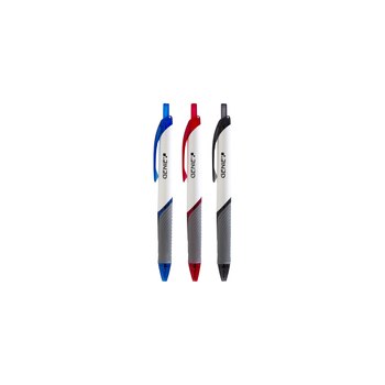 Genie 40004 - Clip - Clip-on retractable ballpoint pen - Black - Blue - Red - 12 pc(s)