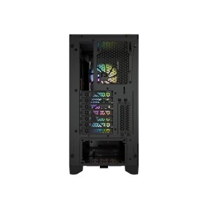 CORSAIR iCUE 4000X RGB - Tower - ATX - Seitenteil mit Fenster (gehärtetes Glas) - keine Spannungsversorgung (ATX) - Schwarz - USB/Audio