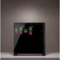 CORSAIR iCUE 4000X RGB - Tower - ATX - Seitenteil mit Fenster (gehärtetes Glas) - keine Spannungsversorgung (ATX) - Schwarz - USB/Audio