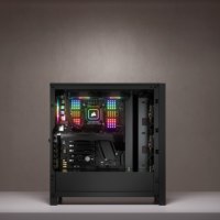 CORSAIR iCUE 4000X RGB - Tower - ATX - Seitenteil mit Fenster (gehärtetes Glas) - keine Spannungsversorgung (ATX) - Schwarz - USB/Audio