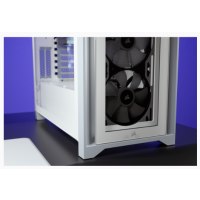 CORSAIR iCUE 4000X RGB - Tower - ATX - Seitenteil mit Fenster (gehärtetes Glas) - keine Spannungsversorgung (ATX) - weiß - USB/Audio