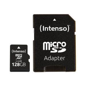 Intenso Flash memory card (microSDXC to SD adapter included)