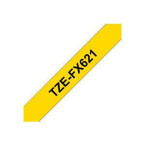 Brother TZe-FX621 - Black on yellow