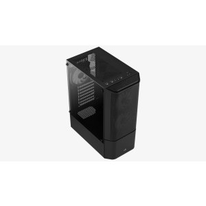 AeroCool Quantum Mesh - MDT - ATX - Seitenteil mit Fenster (gehärtetes Glas) - keine Spannungsversorgung (ATX) - Schwarz - USB/Audio