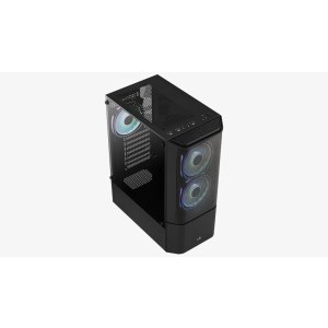 AeroCool Quantum Mesh - MDT - ATX - Seitenteil mit Fenster (gehärtetes Glas) - keine Spannungsversorgung (ATX) - Schwarz - USB/Audio