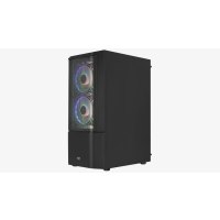 AeroCool Quantum Mesh - MDT - ATX - Seitenteil mit Fenster (gehärtetes Glas) - keine Spannungsversorgung (ATX) - Schwarz - USB/Audio