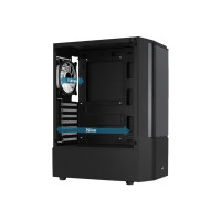 AeroCool Quantum - MDT - ATX - Seitenteil mit Fenster (gehärtetes Glas) - keine Spannungsversorgung (ATX) - Schwarz - USB/Audio